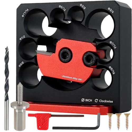 Dowel Maker Jig Kit, Imperial 5/16-3/4 inch Carbide Inserts Dowel Maker, 8 Holes Adjustable Dowel Cutter Plate, Aluminum Alloy Electric Drill Milling Dowel Round Rod Auxiliary Tool (8 Pcs) - color: 8 Pcs