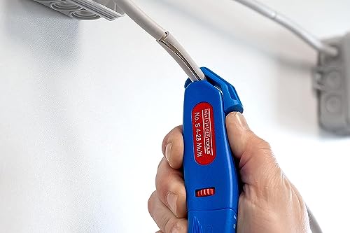 WEICON Cable Stripper No. S 4-28 Multi | Integrated Stripping Function | High Safety | Adjustable Cutting Depth | for Round Cables | Working Range 4-28 mm Ø