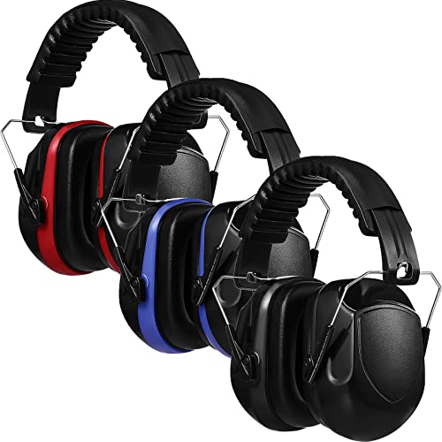 Yunsailing Noise Reduction Headphones NRR 28dB Hearing Protection Ear Muffs Protection Headphones for Shooting Construction - color: Red, Black, Blue
