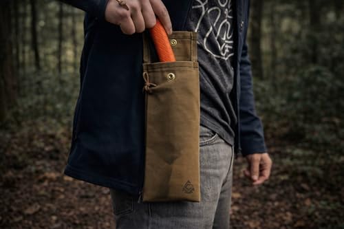 Campcraft Outdoors Folding Saw Pouch | Pruning Saw Sheath | Waxed Canvas Tool Pouch (11" inch) | 11-inch L x 3.5-inch W | Khaki - size: 11 inch