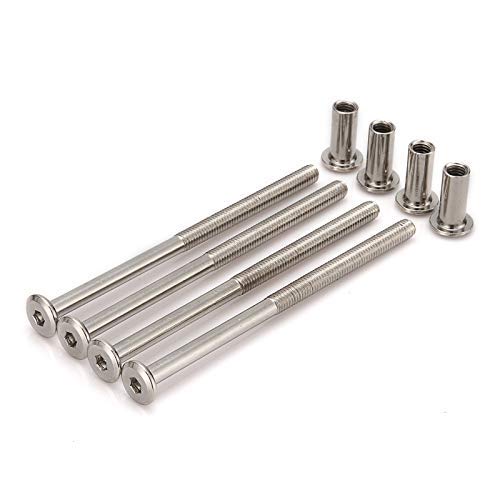 M6 Furniture Joint Connector Bolt & Cap Nut Kit 110MM 10pcs - size: 110mm (10pcs)