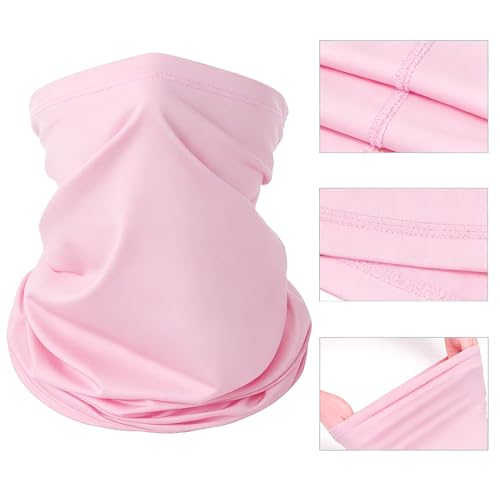 6 Pieces Summer Face Cover Scarf Mens Neck Gaiter For Men Women UV Protection Face Breathable Sun Protection Cycling Running - color: Yellow+pink+light Purple+sky Blue+light Gray+white
