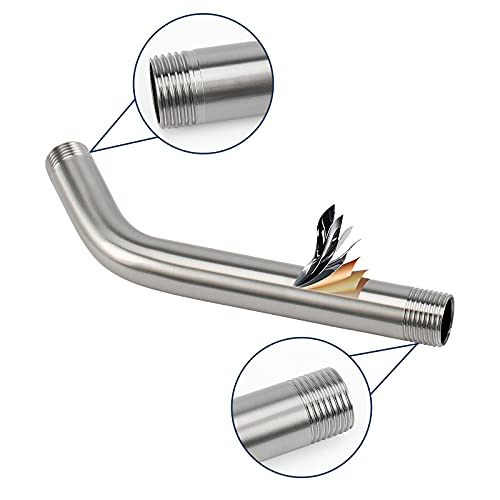 NearMoon Shower Arm with Flange, Made of 304 Stainless Steel Shower Extension Extender Pipe, Wall-Mounted for Fixed Bathroom Showerhead, Never Rust (8 Inch, Brushed Nickel) - color: Brushed Nickel, size: 8 Inch