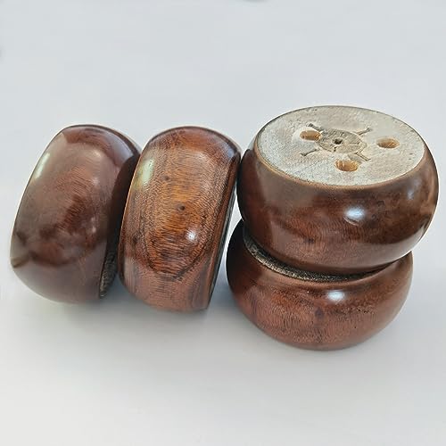 2 Inch High Wooden Sofa/Bed Riser Round Shaped Wood Furniture Legs/Couch Legs/Replacement Sofa Feet/Dresser Leg Set of 4 Diameter: 3.7inch, Walnut - color: Walnut, size: Diameter: 3.7inch