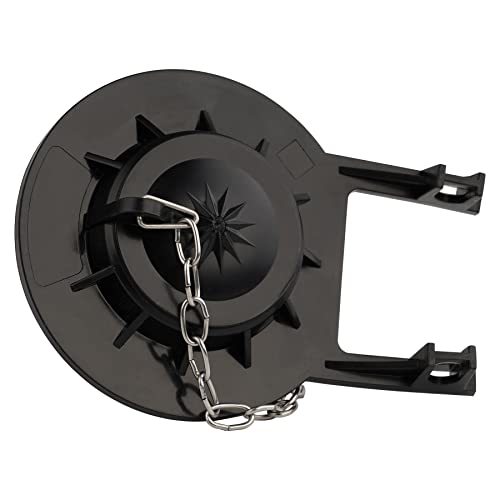 Universal 2-Inch Toilet Flapper Replacements, Adjustable Metal Chain, Black - style: 1 Pack