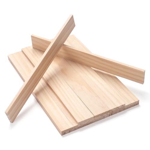 Wood Trim Strips Slats for Crafts, Square Wooden Dowels Wooden Sticks for Crafts, 1/4" × 1.5" × 12", 15 PCS Wood Dowel Rods, Unfinished Hardwood Sticks Flat Lumber Boards for Woodworking - size: 1/4x1.5x12 in - 15PCS