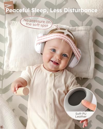 Yoofoss Baby Ear Muffs Noise Protection for Infants Up to 36 Months - Noise Cancelling Headphones for Ear Protection - color: Pink