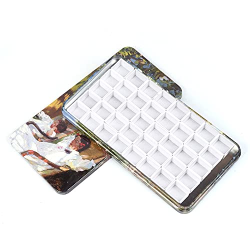 qianshan 40Pcs Empty Half Pans Watercolor Tin Palette with Magnetic Stripe - color: Garden
