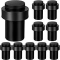 Chumia 10 Pcs Floor Mounted Door Stopper Stainless Steel,Black - color: Black
