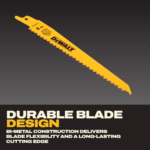 DEWALT Reciprocating Saw Blades, 10 Piece Bi-Metal Combination Set with Case, Various Sizes 6 In to 9 In, Longer Life (DW4898)