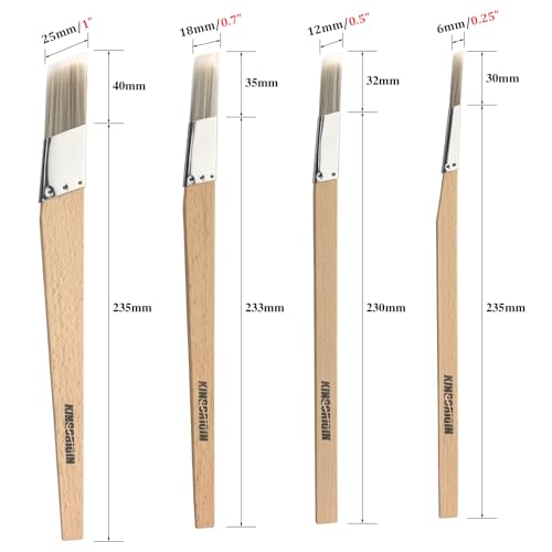 King Origin Trim Paint Brushes Set of 4-0.25" 0.5" 0.7" 1" Slant