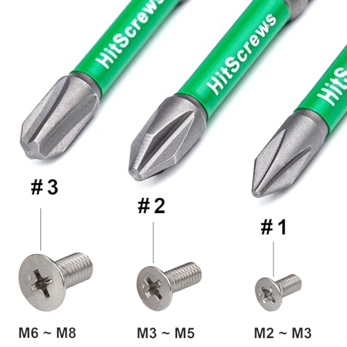 JIS Screwdriver #3 Magnetic Anti-Slip Impact Driver Bits 3 inch - 5 PCS - size: JIS #3-3"