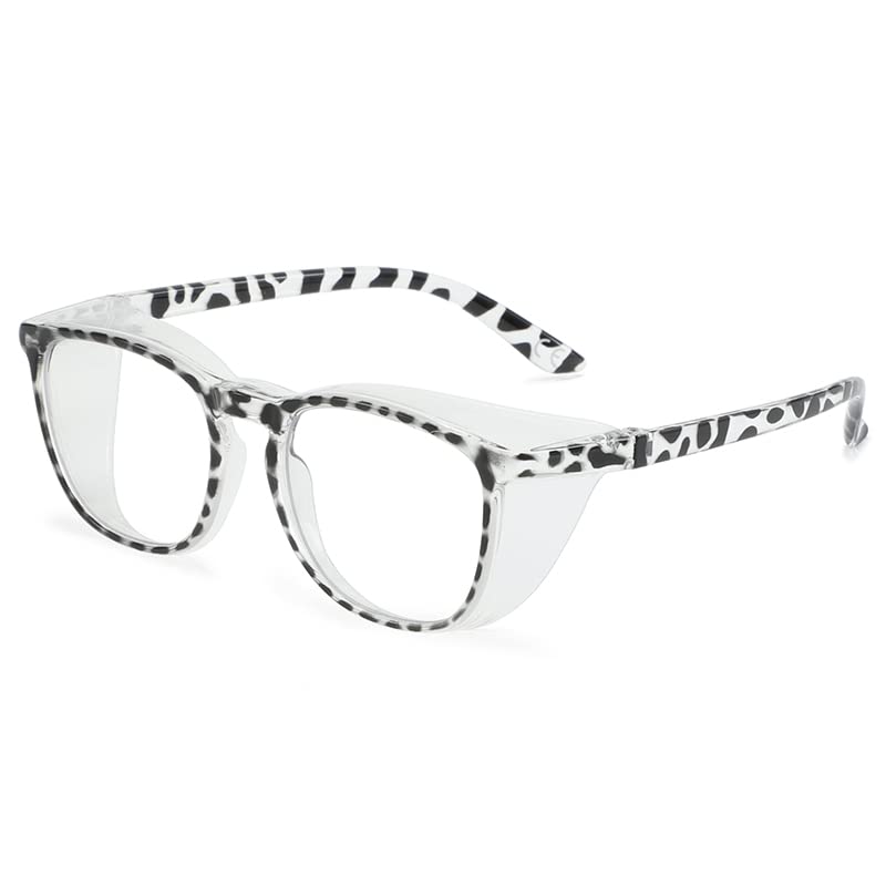 Safety Glasses for Men Women Nurses Anti Fog Stylish Fashion Comfortable Goggles with Side Shields Eye Protection for Adult - color: Leopard
