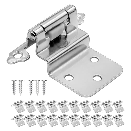 20 Pack (10 Pairs) 3/8 Inch Inset Satin Nickel Hinges Self Closing - color: Satin Nickel, size: 20 Pack (10 Pairs)