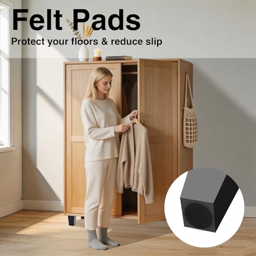 Set of 16 Black 6 Inch Square Solid Wood Furniture Legs Wooden Replacement Feet for Sofa Legs Replacement, Couch Feet Replacement, Chair, Bed, Includes M8 Iron Washers, Screws, Felt Pads & Screwdriver - size: 6 Inch
