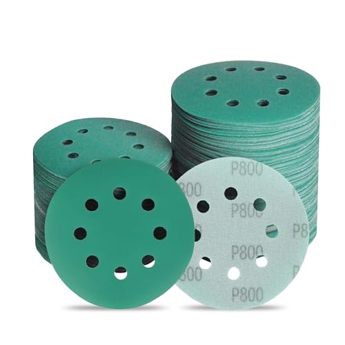 5 Inch 8 Hole P800 Grit Zirconia Wet Dry Sanding Discs - 50 Pack - size: 800 Grit