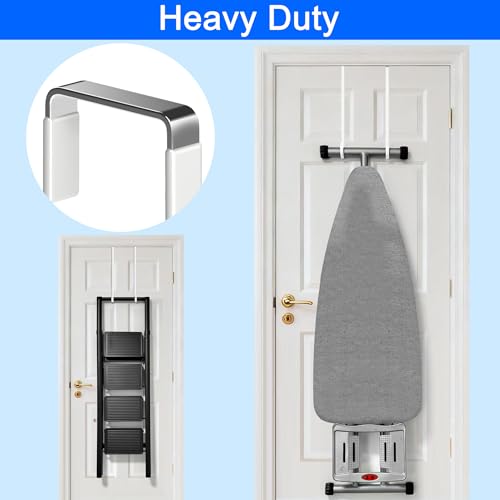 Single Extra Long Over Door Steel Hooks 4 Pack Fit 1-3/8" Door 14.2" White - size: 14.2"Length