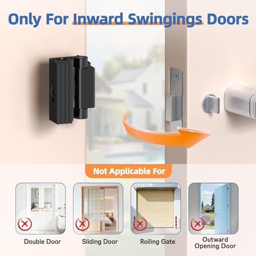 Portable Door Lock, Door Reinforcement Lock, Black-1PC