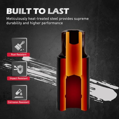 Triple-Square Spline Bit Socket Set: 13-Piece Socket Set with Magnetic Socket Rail Organizer, 1/4,3/8,1/2-inch Drive M4-M18 12 Point Bit Socket Set for Garages Workshops - color: 13pcs Triple Square M4–m18 +Mag Rail