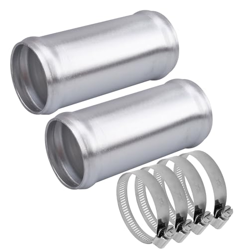 AC PERFORMANCE 1.75" (45mm) OD Aluminum Alloy Hose Joiner Silicone Pipe Connector Bead, 4" Length with 304 SS Clamps, Pack of 2 - size: 1.75" (45mm) - 2PCS