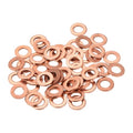 MECCANIXITY 52 Pcs Flat Copper Washers, 5x9x1mm Copper Upgraded Flat Metric Sealing Crush Ring Washers for Hydraulic Fittings Screw Bolt Nut Electronic Repair - size: 5x9x1mm