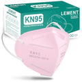 LEMENT KN95 Face Masks,100PCS 5-Ply Pink Breathable Cup Dust Mask For Adult - color: Adult-100 Pack-pink
