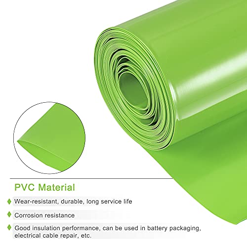 MECCANIXITY Battery Wrap PVC Heat Shrink Tubing 48mm Dia 75mm Flat 10 Feet(3meters) Light Green Good Insulation for Battery Pack - color: Light Green, size: 48mmx75mmx3m