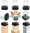 Ezprotekt 24 Pcs Chair Sliders for Carpet, Square Chair Glides for Carpet, Teflon Furniture Pads Glides, Bar Stool Protectors Caps, Furniture Sliders for Chair Table Desk Clear (S Fit: 0.55"- 0.75") - size: S-Clear
