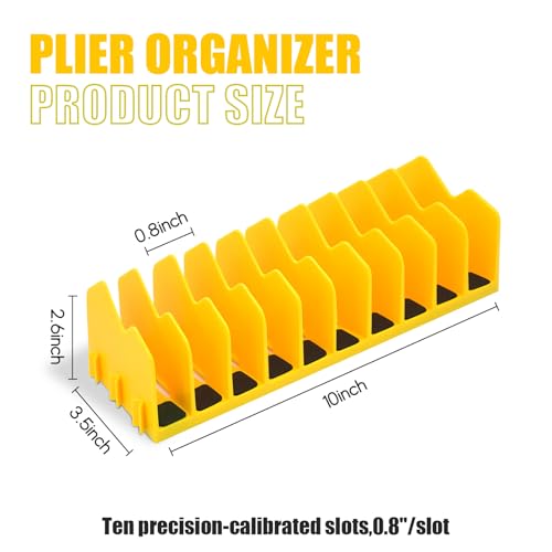 Pliers Organizer, 2-Pack 20-Slot Tool Drawer Rack, Yellow - color: Yellow, size: 2Pack