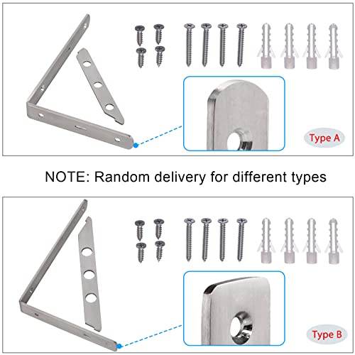 YUMORE 8 Inch Shelf Bracket, Heavy Duty L Bracket, 2 Pack - size: 8"(Soild)