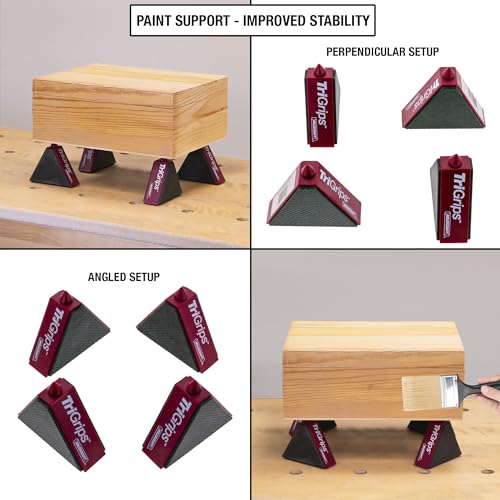 Milescraft 1600 TriGrips - Triangle Cookie Work Grippers, for Woodworking, Painting, Raising and Leveling 4-pack