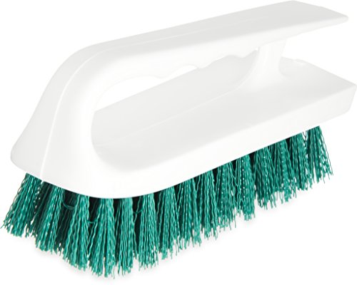 SPARTA 4002409 Ergonomic Iron-Shaped Handle Scrub Brush, 6", Green - color: Green/White, size: 6 Inches (Pack of 1)