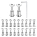 HARFINGTON 20 Set M6x25mm Hex Drive Socket Cap Bolt and M6x12mm Nuts with M4 Hex Wrench, Furniture Connector Bolts and Screws for Furniture Countersunk Belt, Silver - size: M6x25mm, M6x12mm