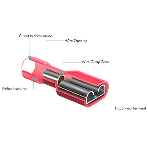 Nilight 160PCS Male Female Nylon Fully Insulated Crimp Electrical Terminals - color: 160PCS Crimp Terminals Connectors