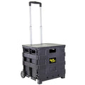 dbest Products Quik Cart Sport Collapsible Rolling Crate on Wheels - Black - color: Black, style: Sport
