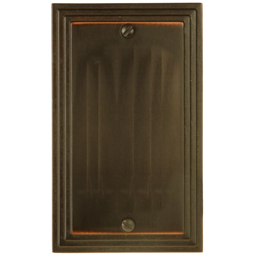 Amerelle Steps Single Blank Cast Metal Wallplate in Aged Bronze - color: Aged Bronze, size: 1 Blank
