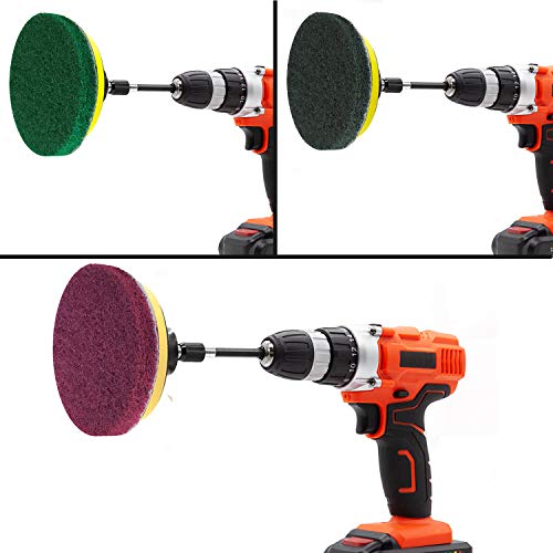 4 Inch 26 PCS Scouring Pads Drill Brush Power Scrubber Cleaning Kit - size: 4 Inch 26 Pieces