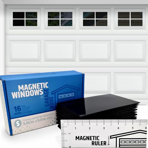 Strong & Glossy Magnetic Garage Door Windows (Size Small) - Looks Like Real Window Panels/Faux Panes - Easy to Align & Will Never Fall (Upgraded Magnets) | Fits 1 Car Garage | 16pcs 3.25"X5.5" - style: 16pcs Magnetic Windows - Small