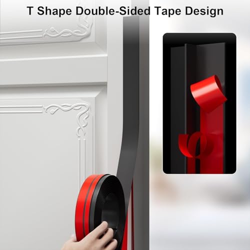 Elvone T-Shaped Weather Stripping Seal, Black Silicone, 1.97 in x 20 ft - color: Black, size: 20FTX1.97IN