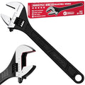 SEDY 12-Inch Adjustable Wrench, Black Oxide Finish Wide Jaw Spanner with Inch/Metric Scale, Premium Drop Forged Steel for Automotive Plumbing and Household Repairs - size: 12 Inch