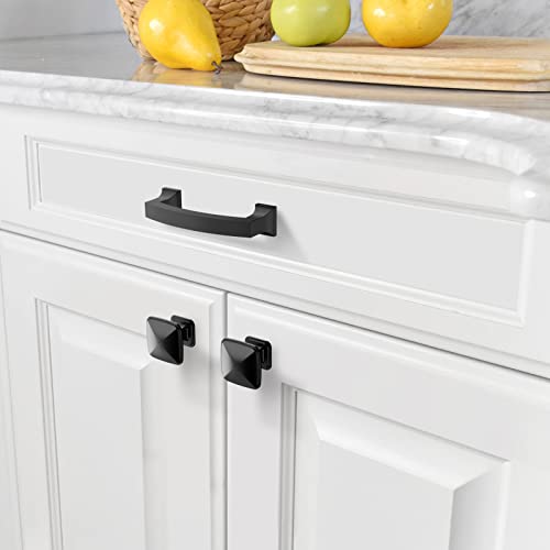 Amerdeco 10 Pack Matte Black 3 Inch(76mm) Hole Centers Kitchen Cabinet Pulls Cabinet Hardware Kitchen Handles for Cabinets Cupboard Handles Drawer Pulls ZH0009MB - color: Matte Black, size: 3"/76MM Hole Center