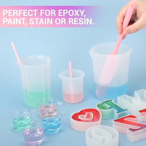 Gartful 6PCS Silicone Spatula Sticks, Non-Stick Epoxy Resin Mixing Sticks Scraper Tools, Reusable Stirring Rods for Resin, Paint, Waxing, Liquid, Arts Crafts Supplies, Facial Mask, Pink - color: Pink, size: Large