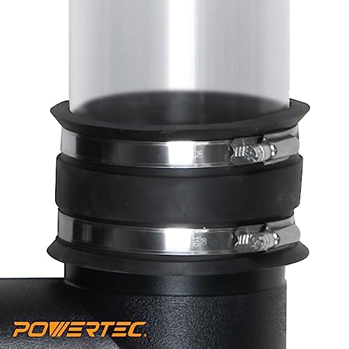 POWERTEC 70148-P6 2-1/2 Inch Dust Control Flex Cuff with Steel Hose Clamps, Hose Connector Rubber Cuff Coupler for Woodworking Dust Collection Fittings, Dust Collector Accessories & Machinery, 6 PK - size: 2-1/2", 6PK