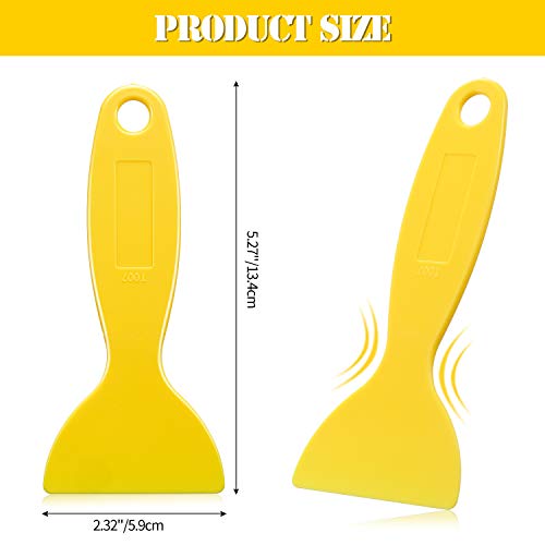 Mudder 12 Pieces Plastic Spatula Putty Knife Scrapers, Black, Yellow - color: Black, Yellow