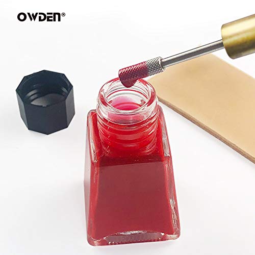 OWDEN 2Pcs Leather Edge Dye Tool, Ebony Wood Handle