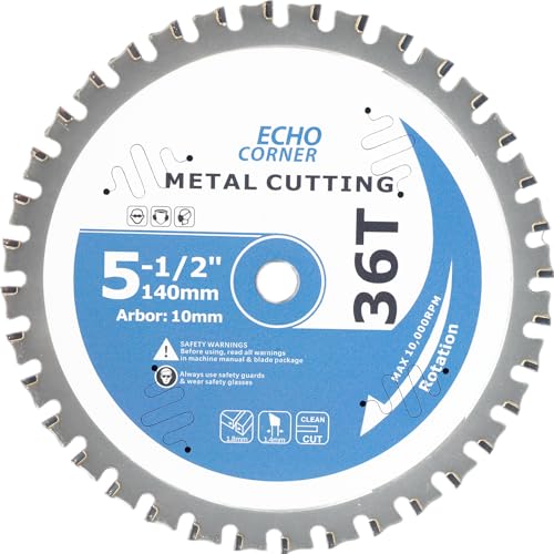 5-1/2" (10mm Arbor) Metal Cutting Circular Saw Blade, 140mmx10mmx36T - style: Steel Ferrous