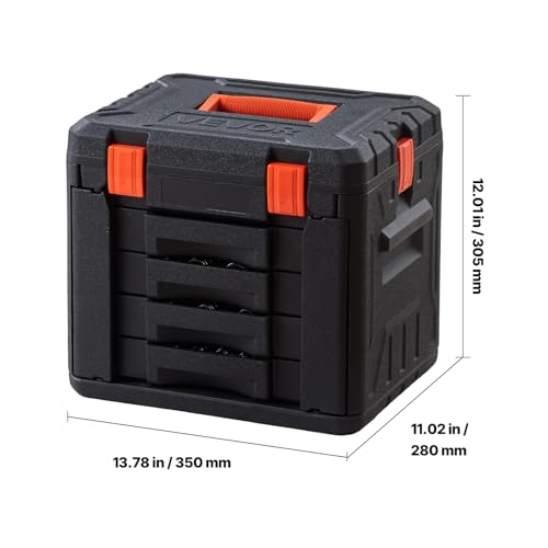VEVOR 230 PCS Mechanic Tool Set with 4-Drawer Tool Box 1/4" 3/8" 1/2" Drive - size: 230-PCS