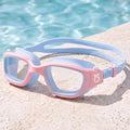 Vvinca Kids Swim Goggles, Swimming Goggles for Kids 3-14 Anti-Fog UV Protection No Leak Pool Glasses for Boys Girls - color: 01-blue & Pink