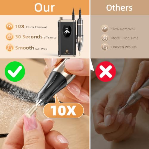 Professional Electric Nail Drill Rechargeable Nail File - color: Black Gold