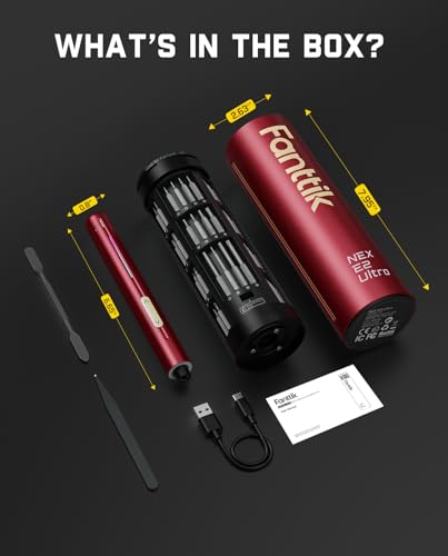 Fanttik E2 Ultra Electric Screwdriver, Screwdriver for Electronics (Red) - color: Burgundy Red